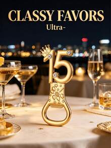 24pcs Gold 15 Inch Bottle Opener Set, Suitable For 15th Birthday Gift, Birthday Party Favor, Anniversary Gift, Wedding Souvenir And Guest Return Gift, Valentine's Day Gift, Kitchen And Bar Supplies, Party Favor - Simple Bottle Opener - View 3