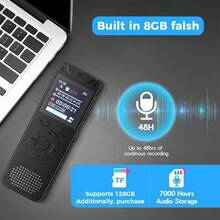Perekam Suara Digital Baru, Penyimpanan Internal 8GB, Mendukung Kartu Memori 128GB, Mendukung Pemutaran MP3, Perangkat Perekaman Berkelanjutan, Mendukung A-B, Kata Sandi, Cocok Untuk Kuliah Dan Rapat, Perekam Suara Kecil, Dengan Input Line-In, Mendukung Ekspansi TF - View 3