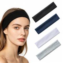 4pcs Bohemian Style Striped Ribbed Fashion Narrow Headbands For Yoga, Workout, Daily Wear - Multicolor - View 1