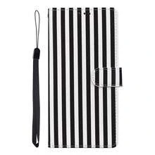 GLANDOTU Black & White Vertical Striped PU Leather Wallet Phone Case, Flip Cover Design, Multi-Card Slots, Built-In Stand, Shockproof Protection, Compatible With Multiple Phone Models - Multicolor - View 7