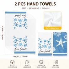 2/4/6pcs/Set, Lap Piring, Lap Dapur, Lap Tangan Kamar Mandi Tema Kartun Laut Modern, Lap Tangan Lembut, Desain Bintang Laut dan Kerang, Dapat Dicuci dengan Mesin, Lap Tangan Persegi Panjang, Cocok untuk Perlengkapan Pesta Pantai, Hadiah Rumah untuk Ibu, Hadiah Pesta Rumah Baru, Kain Pembersih Dapur yang Dapat Digunakan Kembali untuk Dekorasi Dapur Rumah - MultiWarna - View 3