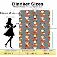 1pc Gray Fox Print Flannel Blanket, - Soft & Lightweight All-Season Bed, Sofa, Camping Blanket - Comfortable Texture Gift, 5 Sizes Available, 280gsm - Multicolor - View 13