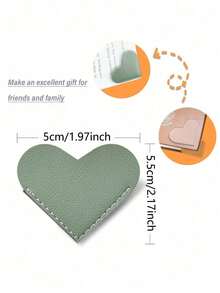 1pc/4pcs/8pcs/12pcs Set, Leather Heart-Shaped Bookmarks, Reading Enthusiast Book Accessories, Women's Bookmarks, Book Lover Bookmarks, Suitable As Gifts For Women And Book Lovers, Cute Handmade Reading Gift Accessories, Back To School Season - Multiple Styles - View 3