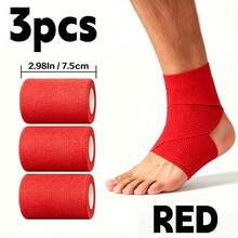 3pcs 2.98 Inch High Elasticity Self-Adhesive Band, Suitable For Feet, Hands, Elbows, Ankles, Knees, - Multicolor - View 6