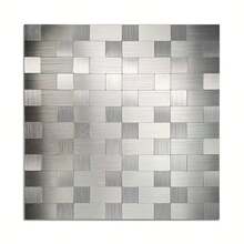 shiny home Shinyhome 10Pcs Peel-And-Stick Metal Back Plate Tiles - Waterproof, Oil-Proof, Heat-Resistant, Suitable For Kitchen, Bathroom, Living Room Decoration - Silver Metal Model - View 9