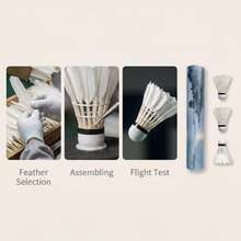 Professional Badminton Birdies Feather Shuttlecocks With Ink Wash Scenery Storage Tube, Stable Aerodynamic Flight, Durable For Beginner Intermediate Daily Practice Indoor Outdoor Sports, 12 Shuttlecocks Per Tube - White - View 6