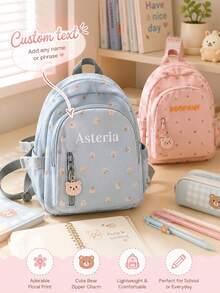 Personalized Backpack With Name, Custom Floral Mini Backpack, Lightweight Shoulder Daypack, Personalized Gift For Women - Multicolor - View 5