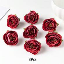 3 Pcs Artificial Roses, Suitable For Wedding Party Decoration, Cake Decoration, Home Living Room Dining Table Decoration, Fake Plants, Autumn Decoration, Room Decoration, Desk Decoration, Garden Decoration And More. - Multicolor - View 17