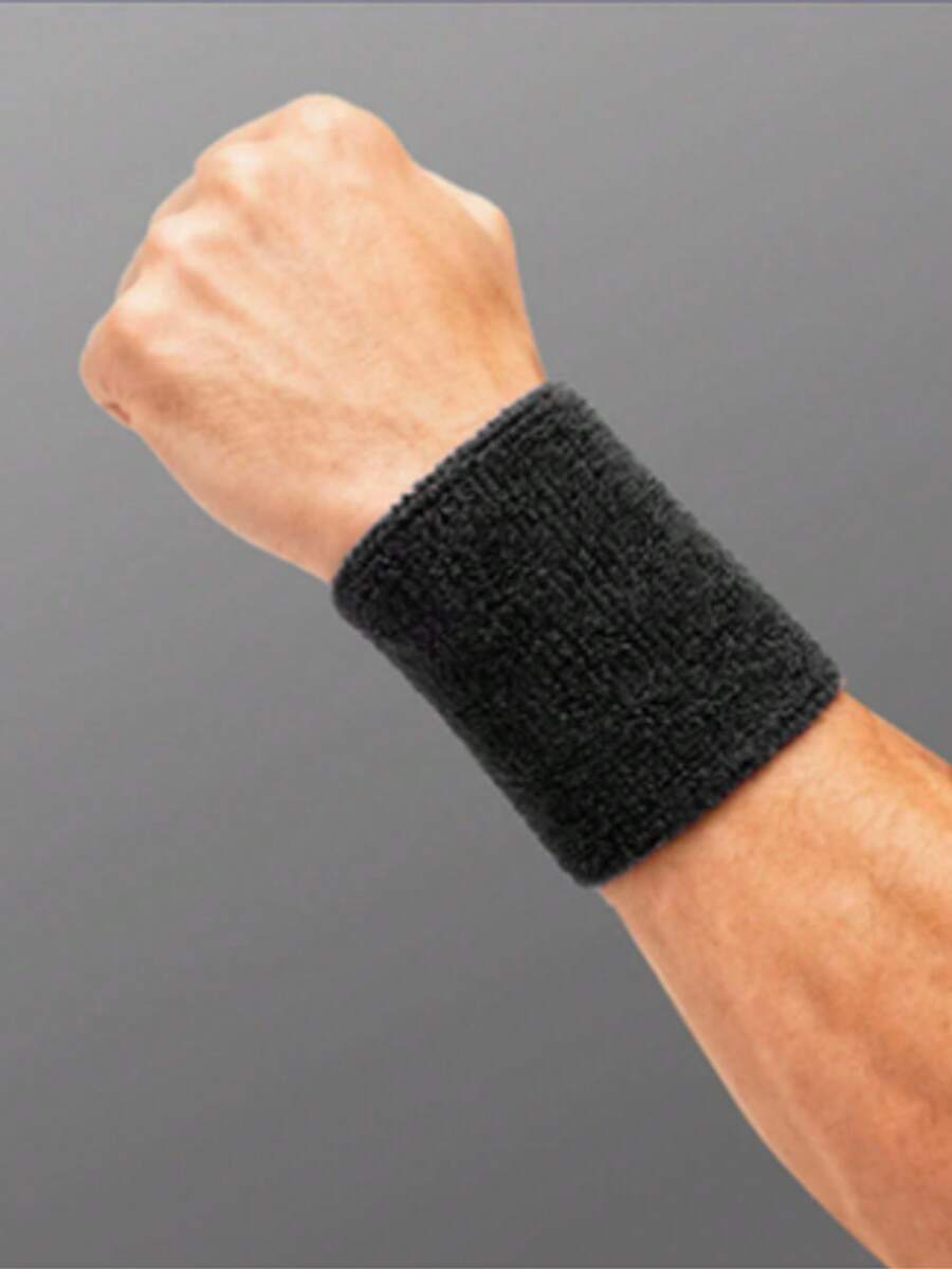 1pc Sports Towel Wristband Running Badminton Sprain Protection Wrist Sleeve Fitness Sweat-Absorbing Wiping Multi-Color Knitted Quick-Dry - Multicolor - View 1