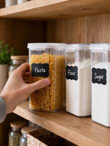 10pcs Reusable Waterproof Chalkboard Labels,Glass Jar Label Stickers,Wavy Shape Self-Adhesive Labels For Kitchen & Pantry Organization,Containers,Jars Spices,Wine Glasses,Food Storage,Home And Office Scrapbooking,Wedding,School Supplies,BackToSchool - Multicolor - View 5