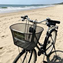 Tool-Free Hanging Large Capacity Cargo Carrier, Sturdy Iron Bicycle Storage Basket For Commuting & Grocery Shopping Premium Black Metal Mesh Front Bike Basket, - Black - View 3