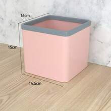 1pc Nordic Desktop Mini Trash Can, Square No-Cover Waste Bin With Pressure Ring, Home Office Living Room Storage Box - Multicolor - View 8