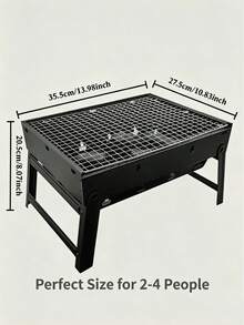 1pc Portable Foldable Charcoal Grill, With Pull-Out Ash Tray, Thickened Rust-Proof Grilling Rack, Lightweight Compact Grill, Suitable For Camping, Picnic, Beach, Backyard, Multi-Functional Outdoor Cooking Rack, Can Grill Meat, Seafood, Vegetables - A - View 4