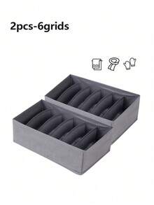 1/3pcs Drawer Divider Organizers, Foldable Wardrobe Storage Baskets And Fabric Storage Boxes, For Storing Clothes, Underwear, Bras, Ties, Accessories, Socks - Grey - View 22
