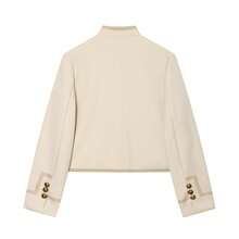 Jaket Kasual Minimalis Gaya Vintage - Sampanye - View 4