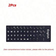 2/1pc Black Matte Reusable Paper Keyboard Stickers With White Letters, Suitable For Laptop, Computer And Desktop Keyboard - No Glue Needed, Laptop Stickers - View 11