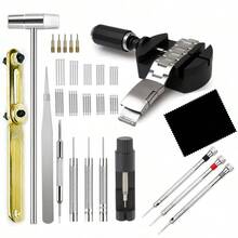 58pcs Luxury Professional Watch Repair Tool Set, Includes Watch Opener, Base Pins, Hammer, Spring Bars, Chain Saw, Watch Band Spring Bars, Chain Accessories, Ideal Gift For Watch Enthusiasts. - Watch Repair Tool Kit - View 1