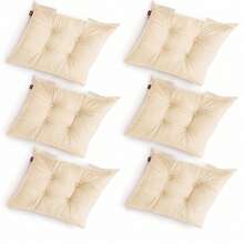 Set Of 6 Puffy Soft Square Chair Cushions – 40x40 Cm İN DER TURKEI - Apricot - View 1