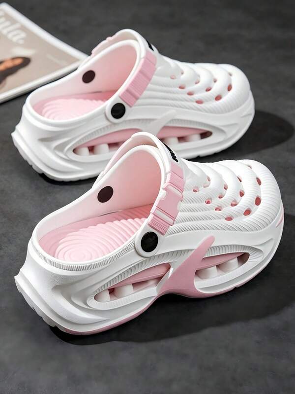 Men's Perforated Clogs, Summer New Closed-Toe Slippers, Thick Sole Hollow Breathable Casual Sports Sandals, Student Campus Fashion Leisure Fishing Driving Travel Youth Outdoor Beach Sand Water Wading Creek Crossing Dual-Use Soft Comfortable Slip-On Sandals, Men's Plus Size 46 47, Unisex Couple Style Lightweight EVA Mesh Hollow Garden Sandals, Bath Silent Noise-Free Men's Slippers, Kitchen Chef Shoes, Hospital Nurse Shoes, Soft Sole Shock-Absorbing Design Elastic Sandals