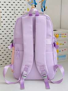 Mochila de Estrellas de Dibujos Animados Multicolor, Estilo Japonés Suave y Lindo, Mochila Escolar de Gran Capacidad para Estudiantes y Niñas - Multicolor - Ver 5