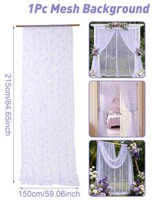 1pc Purple Butterfly Mesh Curtain, Polyester Curtain Valance, Butterfly Birthday Decoration, Home Decor, Room Decor, Suitable For Living Room, Kitchen, Bedroom, Study, Dining Room, Gallery, Cafe (Curtain Rod Not Included) - Purple Butterfly - View 9