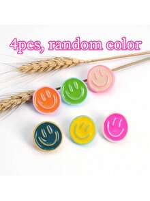 1 Set 2/6pcs (With Storage Box) Cute Colorful Smiling Face Decorative Push Pins, Round Head Thumbtacks, Suitable For Cork Board, Photos, Notes, Bulletin Board, Office, School And Home Decor, Back To School Essential - Sets - View 11
