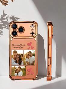1pc Customized Orange Phone Case, Supports Personalized Photos, Suitable For Friends, Couples And Families. Compatible With Upgraded 17 Pro Max/Air/17 Pro/16 Pro Max/15 Pro Max/14 Pro Max Full-Body Camera Protection, Matte Semi-Transparent Anti-Fall Anti-Scratch Ultra-Thin Shell, Military-Grade Protection, An Ideal Gift For Family - Orange - View 6