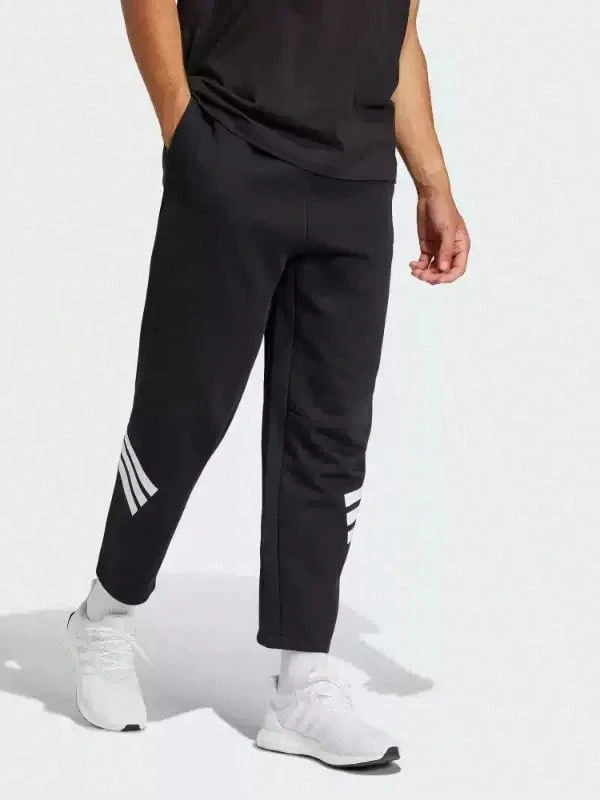 Adidas New Men's Three-Stripe Track Pants, Casual, Suitable For Running, Commuting, Training, And Sports. - Black and White - View 1