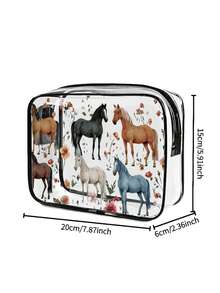 Hair Accessories PVC Makeup Bag, Travel Storage Bag - Girls Lightweight Makeup Bag, Portable Makeup Bag, Large Capacity For Cruise Travel, Back To School, Halloween - Multicolor - View 7