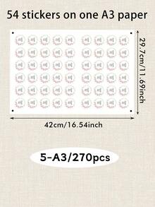 54-540張客製文字花環貼紙，個性化婚禮貼紙，客製文字圓形貼紙，可客製感謝貼紙，姓名標籤貼紙，生日貼紙，生日禮物，派對，禮品袋/禮盒，邀請函，優雅，花冠 - 風格A - 查看 9