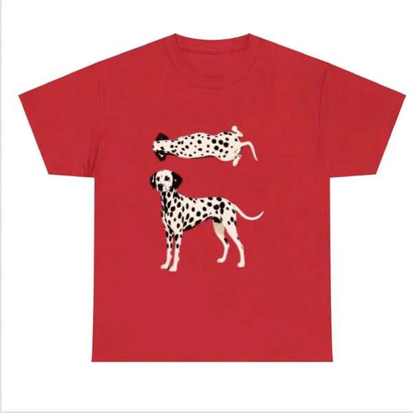 100% Cotton Dalmatian Dog Graphic Tee Spotted Dog Artwork Pet Lover T Shirt Women's Summer Men's Outfits  Travel Clubs Gym Sports Scenes Cute Top Ra