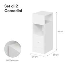 Baroni Nightstands - White - View 2