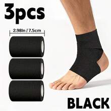 3pcs 2.98 Inch High Elasticity Self-Adhesive Band, Suitable For Feet, Hands, Elbows, Ankles, Knees, - Multicolor - View 10