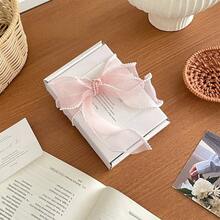 1 Roll 2.5 Yards/5 Yards Faux Pearl Decorated Mesh Ribbon, Used For Clothing, Bows, DIY, Gift Boxes And Bouquet Decoration, Clothing Decoration, Floral Packaging Ribbon - Baby Pink - View 5