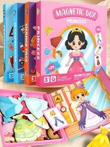 Magnetic Dress-Up Puzzle Toy, Educational Fun Game For Kids, Character Role Play Face Swap Transportation Princess Dress-Up Scene, Magnetic Dress-Up Puzzle Toy, Educational Fun Game For Kids, Character Profession Transportation Princess Dress-Up Scene, Travel-Friendly, Suitable For 3-6 Years Old Boys And Girls Christmas Gift, Halloween Gift, Holiday Gift - Multicolor - View 2