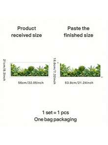 1pc Tropical Jungle Greenery Baseboard Wall Sticker, Monstera Palm Leaf Wall Border Decal, Peel And Stick Waterproof Plant Trim Home Decor - Tropical Jungle Greening - View 3