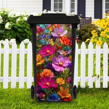 Green Monster, Flower, Hedgehog Garbage Can Stickers Waterproof PVC Outdoor Garbage Can Poster Strip Stickers 4 Sizes - 1PC - View 15