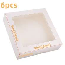 6/12pcs Auto-Pop-Up Baking Boxes With Window, 12"X8"X2.5", Large White Gift Boxes For Candy, Pastries, Chocolate, Strawberries, Cakes, Donuts, Muffins - White - View 12