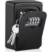 Wall-Mounted Password Key Lock Box, 4-Digit Resettable Code Waterproof Key , Aluminum Alloy Outdoor Key Storage Box With Dust Cover, Secure Key Storage For Home, Office, Garage, Airbnb, Rental Property, Construction Site - A - View 12