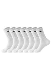 1/6/12/18 Pairs Men's Soft Round Socks, Triangle Logo Ribbed Cushioned Sports Socks, Comfortable Casual Mid-Calf Socks, Suitable For Gym, Running, Daily Wear - Multicolor - View 15