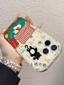 Katzen  Phone Case, Handyhülle Mit Blume Muster, Personalisiert Handyhülle, Creamy Smooth Texture, Wave Buffer Shock Absorption, Shockproof, Lightweight Anti Collision, For IPhone 11 Pro Max/12/12 Pro/12 Pro Max/13/13 Pro/13 Pro Max/14/14 Plus/14 Pro/14 Pro Max/15/15 Plus/15 Pro/15 Pro Max/16/16 Plus/16 Pro/16 Pro Max/X/XS/XS Max/17/17 Pro/17 Pro Max/Air - Multicolor - View 3