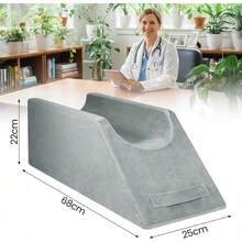 Orthopedic Foot Rest With Memory Foam, Washable Knee Support Wedge For Leg Elevation, Swelling & Pain Relief - Grey - View 4