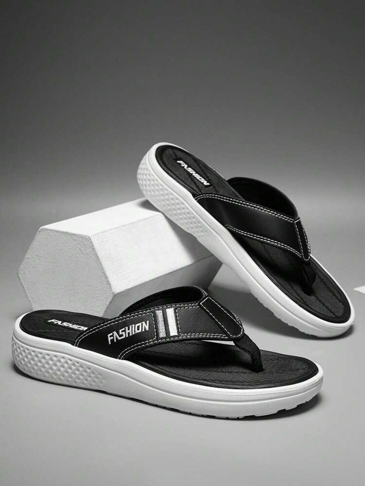 Men's Flip Flops 2026 New Style Comfortable Beach Slippers Home Bathroom Sandals Outdoor Lightweight Slides - Black - View 1