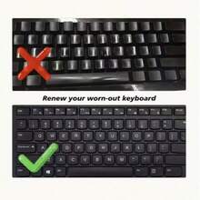 2/1pc Black Matte Reusable Paper Keyboard Stickers With White Letters, Suitable For Laptop, Computer And Desktop Keyboard - No Glue Needed, Laptop Stickers - View 6