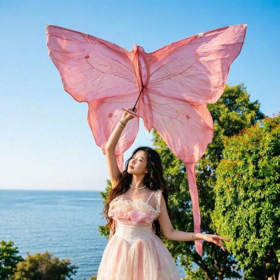 Blue Butterfly Easy-Fly Kite, High-Flying And Beautiful, For Adults, Photography, Autumn, Weifang, Adult Website