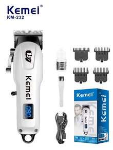 Kemei KM-PG809A/KM-232 男士專業無線電動理髮器/鬍鬚修剪器，可充電理髮器附可調式導向梳，適用於居家、旅行與理髮店使用 - 白色 - 查看 14