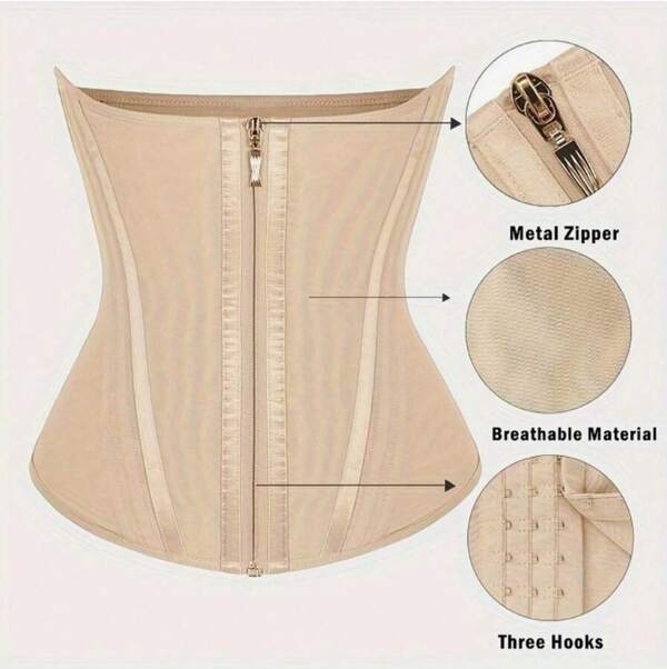 Adjustable Zipper Women's Waist Trainer Belt -For Tummy Control & Slimming Body Shaper