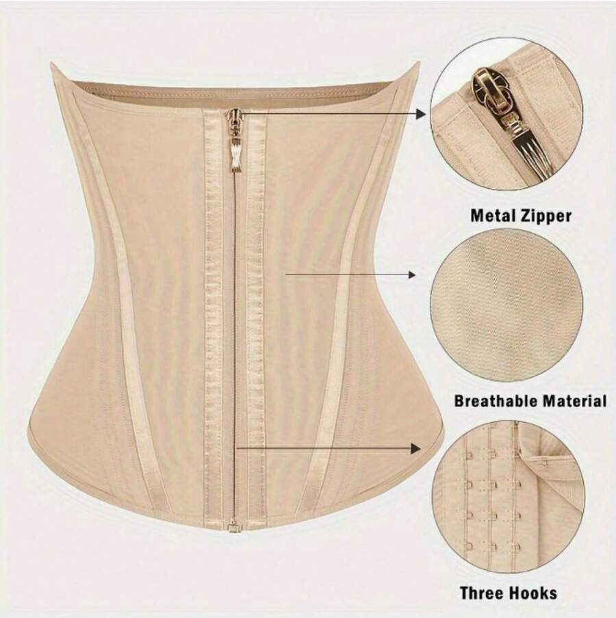 A Women'S Shaping Waist Belt With Double-Layered Reinforcement For Abdominal Control, Featuring An Adjustable Design With An External Zipper And Internal Buckle.It Is Breathable, Ultra-Thin, And Ideal For Fitness Activities - XL - View 1