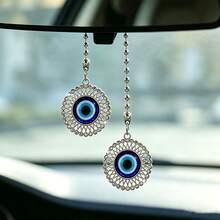 Car Interior Pendant, Fully Rhinestone-Studded Hollow Evil Eye, Can Decorate Car Rearview Mirror, Car Interior Pendant - Evil Eye - View 1