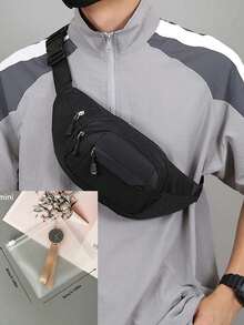 Unisex Waist Bag With Adjustable Shoulder Strap And Multiple Zipper Pockets, Suitable For Outdoor Sports, Commuting And Multi-Functional Travel, Available In Multiple Colors - Multicolor - View 8